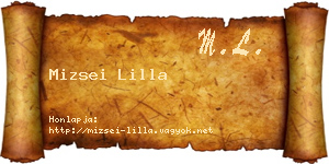 Mizsei Lilla névjegykártya